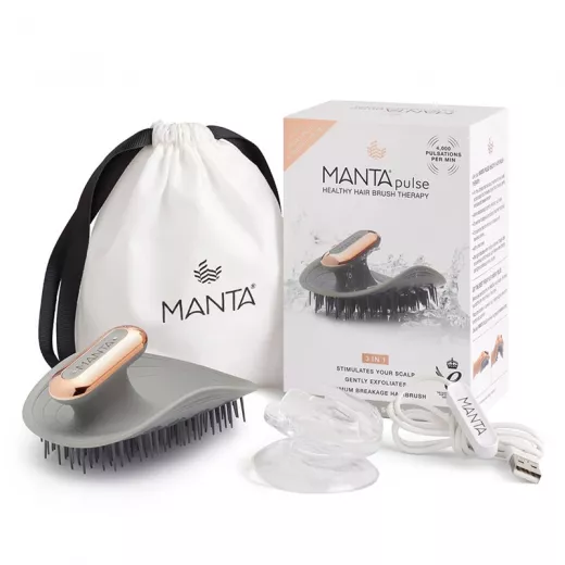 Manta Pulse Titreşimli Saç Derisi Masaj Fırçası Cool Grey