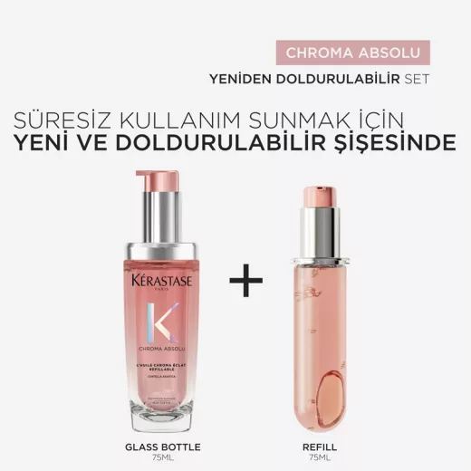 KERASTASE Chroma Absolu L'Huile Chroma Éclat Boyalı Saçlar İçin Bakım Yağı Refill 75ml