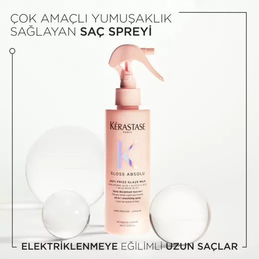 Kerastase Gloss Absolu Anti-Frizz Glaze Milk Elektriklenme Önleyici Isı Koruyucu Durulanmayan Parlaklık Sütü 190ml
