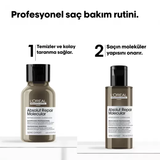 LOREAL Absolut Repair Molecular Repair Hair Kit Duo İkili Onarıcı Mini Saç Bakım Seti