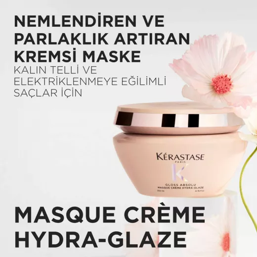 Kerastase Gloss Absolu Masque Creme Hydra-Glaze Kalın Telli Saçlar İçin Elektriklenme Önleyici Parlaklık Maskesi 200ml
