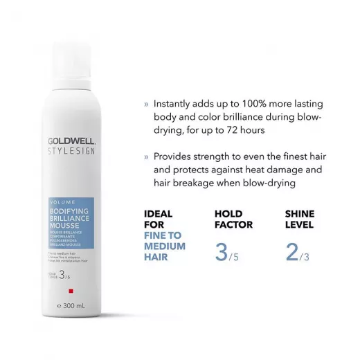 GOLDWELL Style Sign Volume Bodifying Brilliance Mousse Orta Tutucu Hacimlendirici Parlaklık Köpüğü 300ml