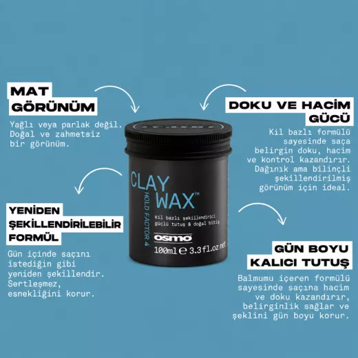 OSMO Clay Wax Doğal Görünüm ve Mat Sonuç Sağlayan Kil Bazlı Sert Wax 100ml