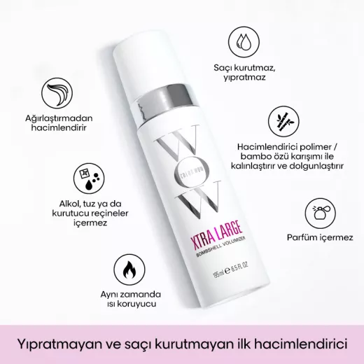 Color WOW Xtra Large Bombshell Volumizer Hacimlendirici ve Isı Koruyucu Köpük Mini 50ml