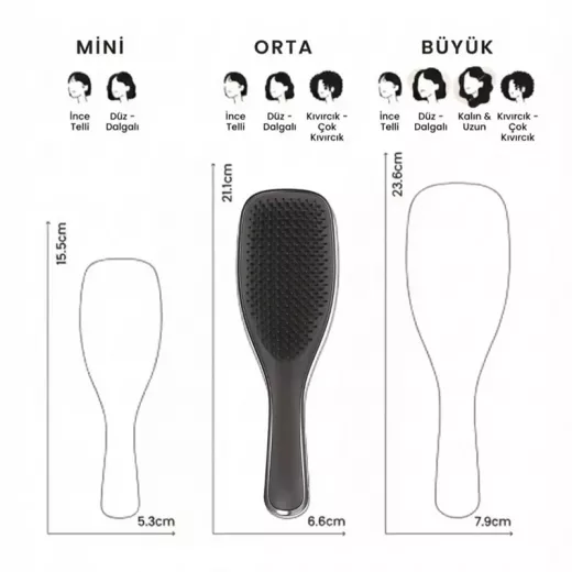 Tangle Teezer Ultimate Detangler Regular Chrome Midnight Silver Kolay Tarama Fırçası