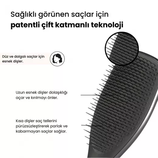 Tangle Teezer Ultimate Detangler Regular Chrome Midnight Silver Kolay Tarama Fırçası