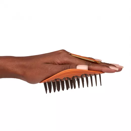 Manta Curls Kıvırcık Saçlar İçin Kırılma Önleyici Esnek ve Hassas Kolay Tarama Fırçası Amber Orange