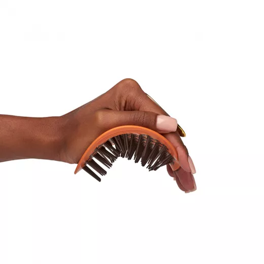 Manta Curls Kıvırcık Saçlar İçin Kırılma Önleyici Esnek ve Hassas Kolay Tarama Fırçası Amber Orange