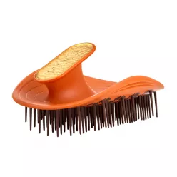 Manta Curls Kıvırcık Saçlar İçin Kırılma Önleyici Esnek ve Hassas Kolay Tarama Fırçası Amber Orange
