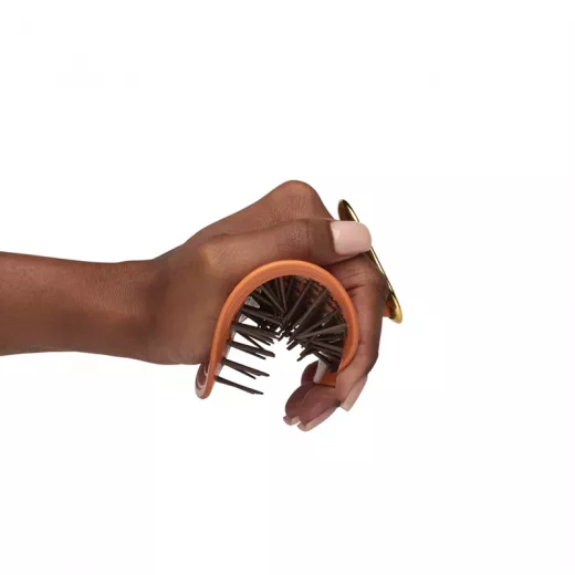 Manta Curls Kıvırcık Saçlar İçin Kırılma Önleyici Esnek ve Hassas Kolay Tarama Fırçası Amber Orange