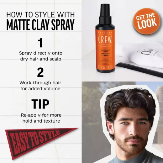 American Crew Matte Clay Spray Orta Tutucu Kil Bazlı Mat Görünüm ve Hacim Spreyi 150ml