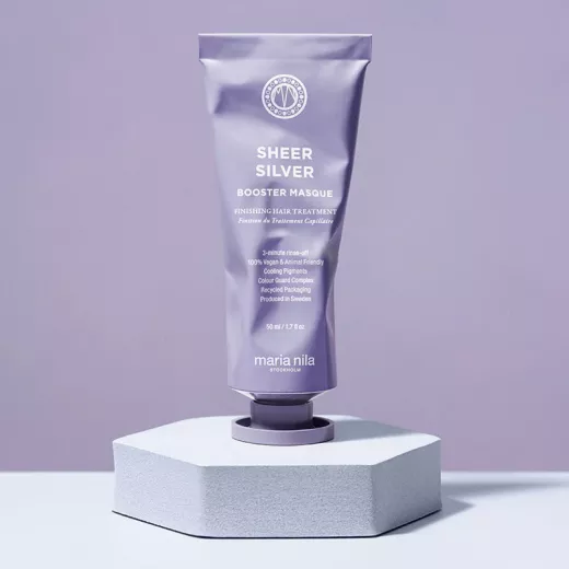 Maria Nila Sheer Silver Booster Masque Sarı Saçlar İçin Turuncu Önleyici Konsantre Maske 50ml