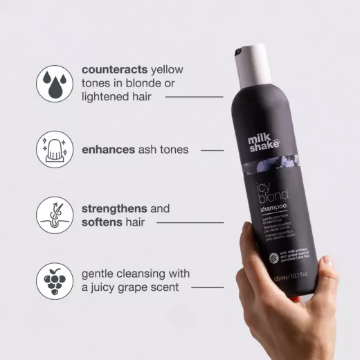 milkshake Icy Blond Açık Sarı Saçlar İçin Turunculuk Önleyici Siyah Pigmentli Küllü Şampuan 300ml
