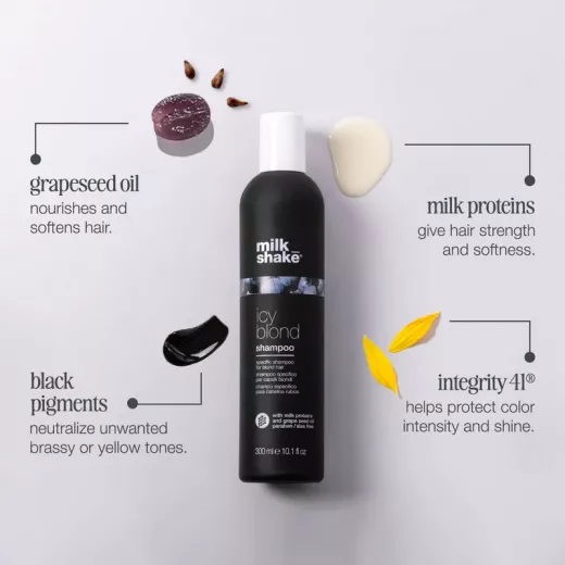milkshake Icy Blond Açık Sarı Saçlar İçin Turunculuk Önleyici Siyah Pigmentli Küllü Şampuan 300ml