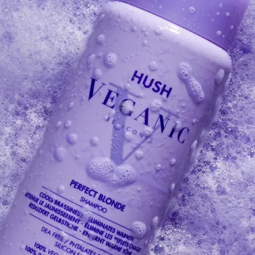 HUSH Veganic Perfect Blonde Sarı Saçlar İçin Turunculuk Önleyici Mor Tonlama Şampuanı 300ml