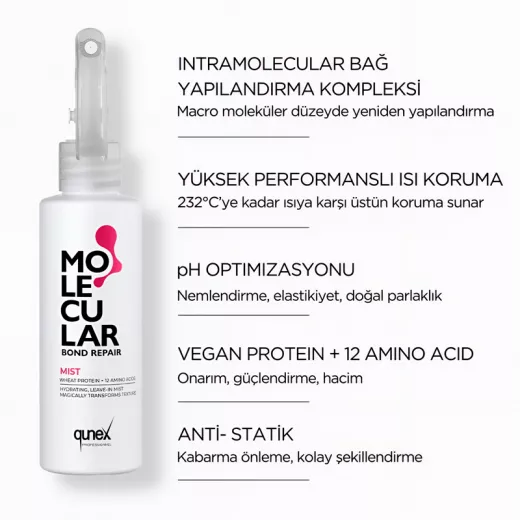 Molecular Bond Repair Aşırı Yıpranmış Yanmış Saçlar İçin Durulanmayan Isı Koruyucu Fön Spreyi 150ml