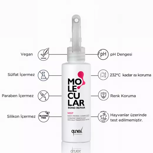Molecular Bond Repair Aşırı Yıpranmış Yanmış Saçlar İçin Durulanmayan Isı Koruyucu Fön Spreyi 150ml