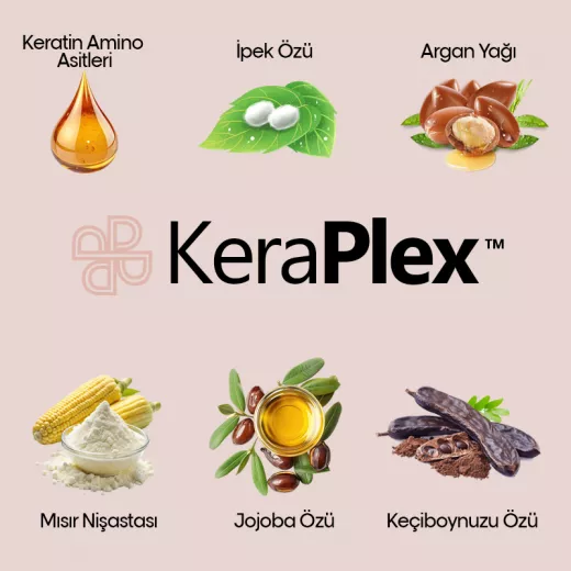 KeraPlex Yıpranmış ve Boyalı Saçlar İçin Onarıcı İpek ve Keratin Saç Kremi 380ml