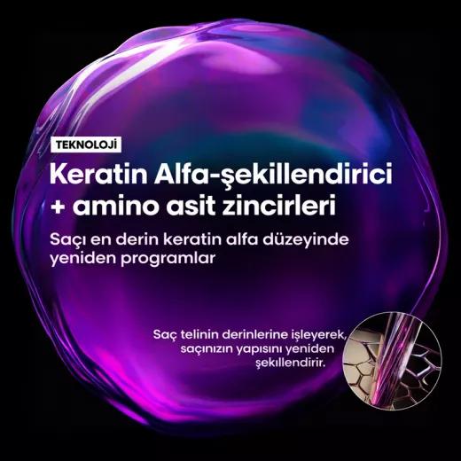 LOREAL Keratin Alpha Sleek Elektriklenme Önleyici ve Pürüzsüzleştirici Sülfatsız Şampuan 300ml