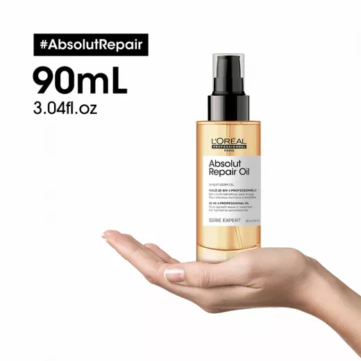 LOREAL Absolut Repair 10 in 1 Kuru ve Yıpranmış Saçlar İçin 10 Etkili Çok Fonksiyonlu Bakım Yağı 90ml