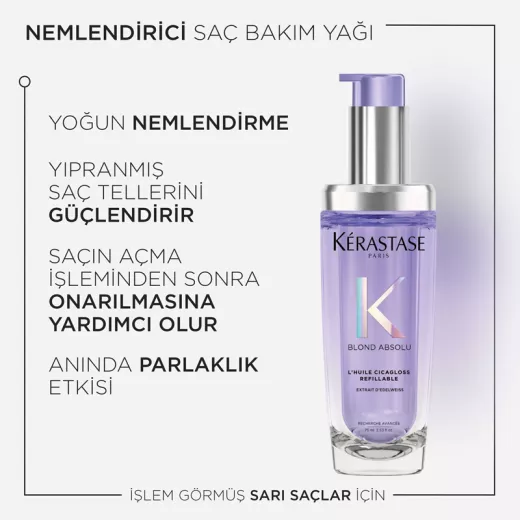 Kerastase Blond Absolu Huile Cicagloss Sarı Saçlar İçin Yoğun Güçlendirici Bakım Yağı 75ml