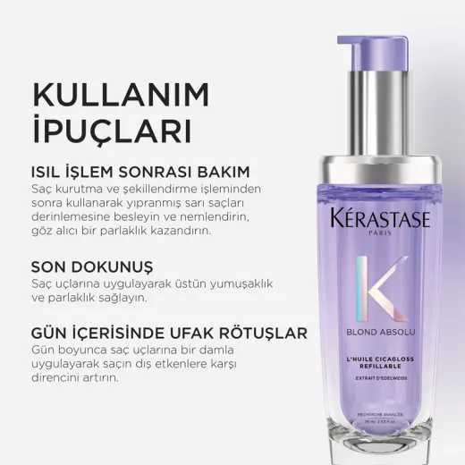 Kerastase Blond Absolu Huile Cicagloss Sarı Saçlar İçin Yoğun Güçlendirici Bakım Yağı 75ml