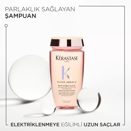 Kerastase Gloss Absolu Bain Hydra-Glaze Uzun ve Elektriklenmeye Yatkın Saçlar İçin Parlaklık Şampuanı 250ml