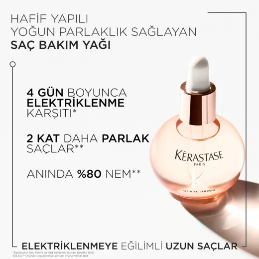 Kerastase Gloss Absolu Glaze Drops Elektriklenmeye Yatkın Uzun Saçlar İçin Parlaklık Yağı 45ml