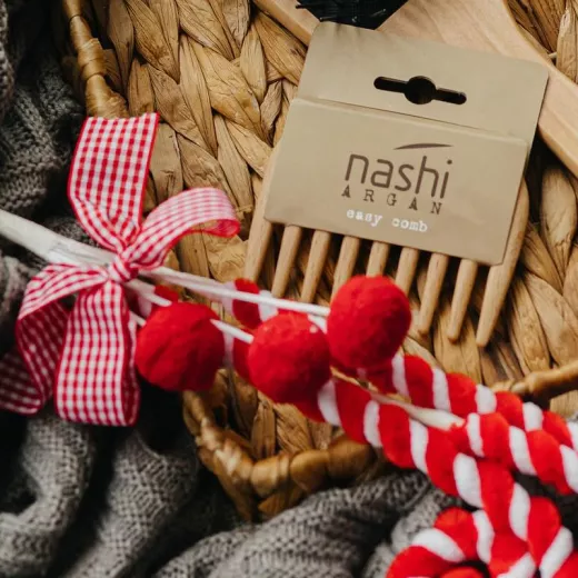Nashi Argan Easy Comb Doğal Ahşap Kolay Tarama Tarağı